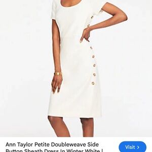 ANN TAYLOR WINTER WHITE SHEATH DRESS Size 12